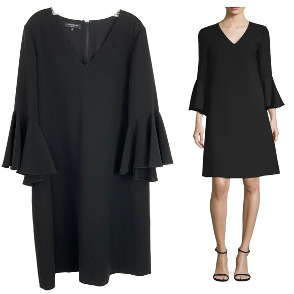Lafayette 148 New York Holly Bell-Sleeve Shift Dress. - Picture 2 of 16